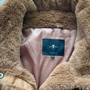 7 for all Mankind Brown Faux Fur Coat
